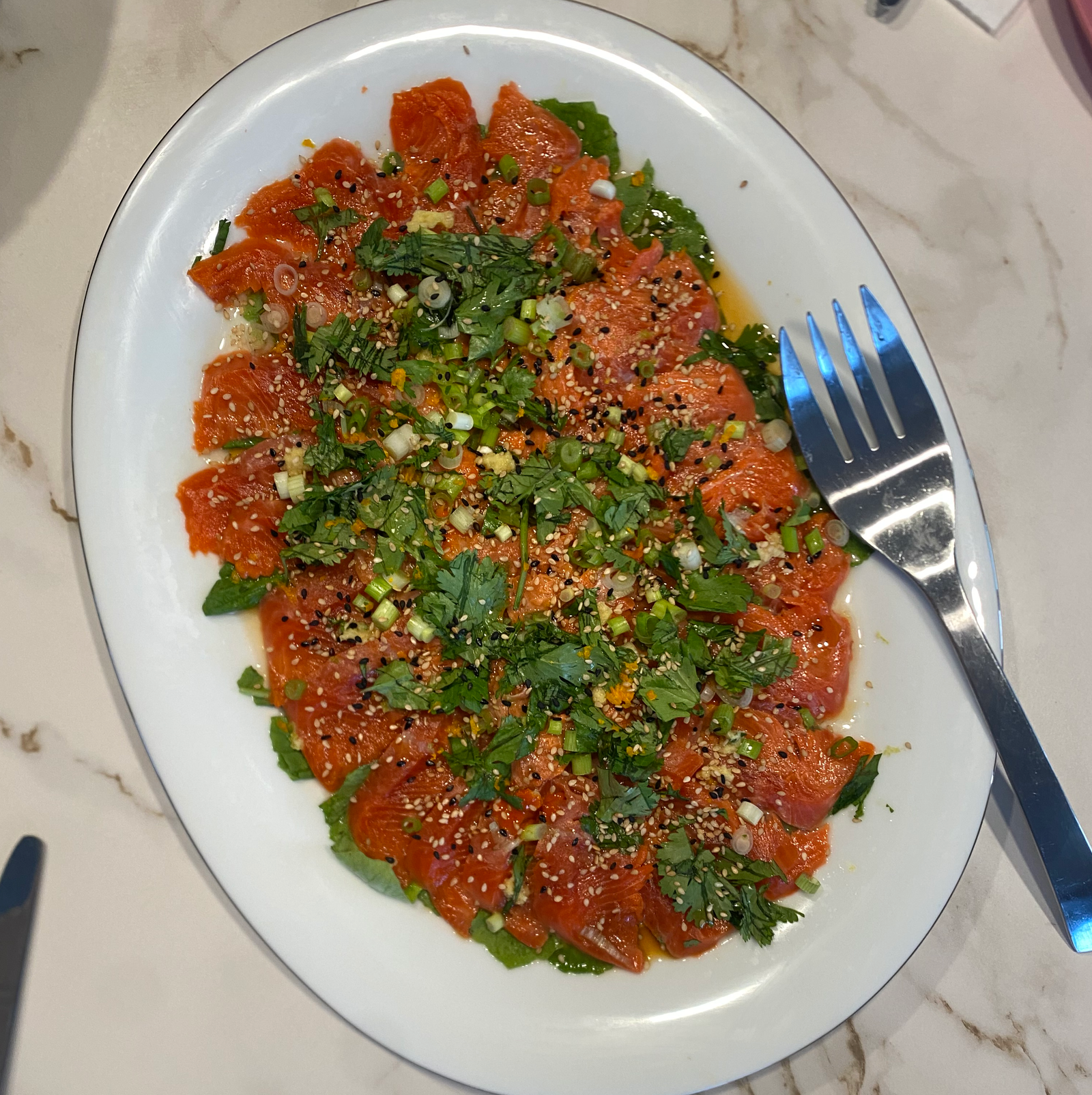 Salmon Crudo with Soy-Citrus Sauce