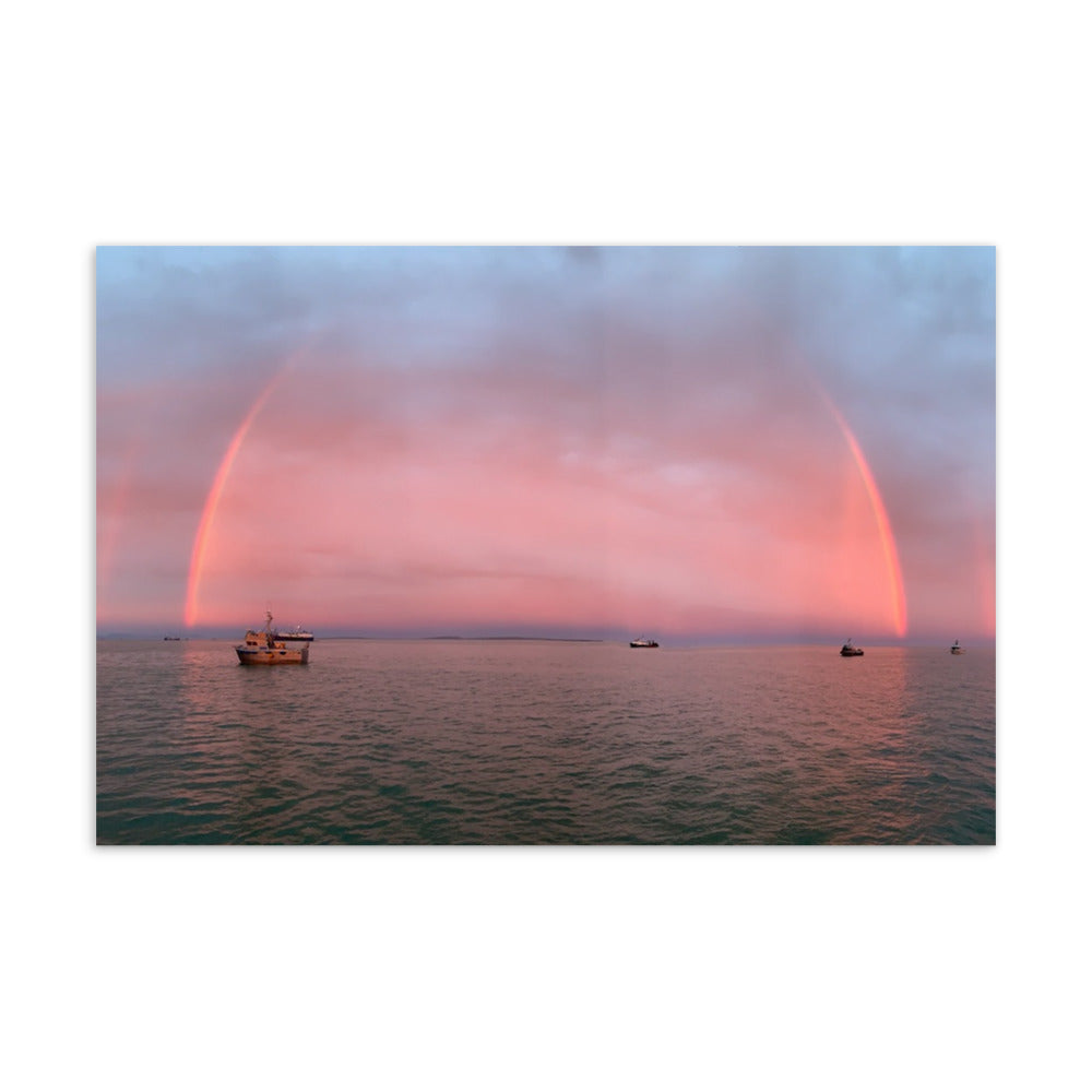 Boats and Rainbows Postcard